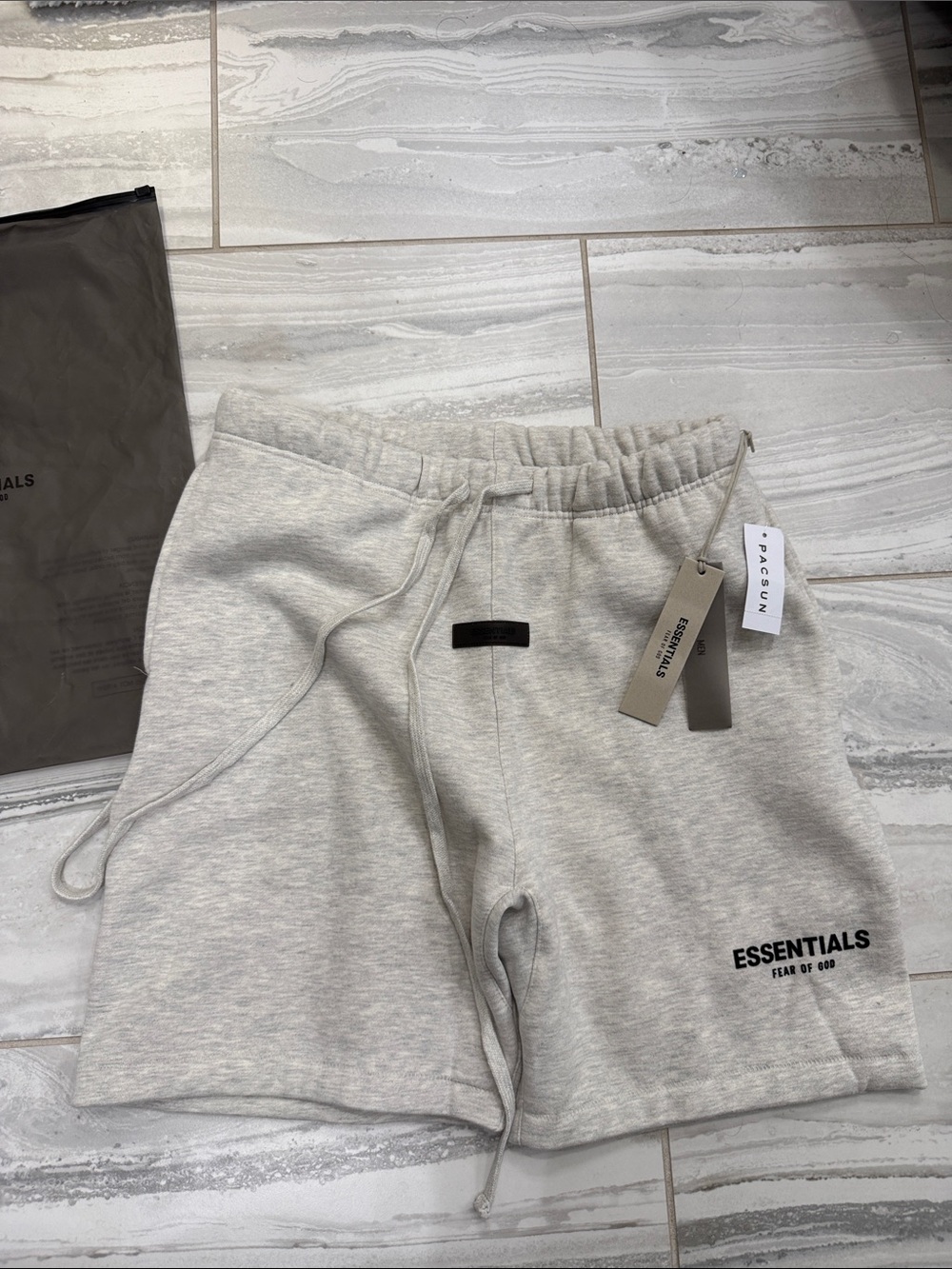 Essentials Men's Light Heather Gray Athletic Shorts